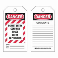 &eacute;tiquettes Confined Space, Polyester, 3" la x 5-3/4" h, Anglais Les Fournitures Industrielles Méga