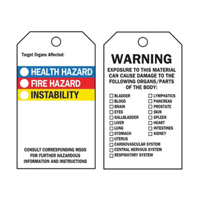 Self-Laminating Right-To-Know Tags, Polyester, 3" W x 5-3/4" H, English Les Fournitures Industrielles Méga