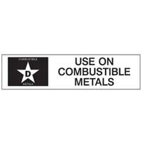 "D: Use on Combustible Metals" Fire Extinguisher Label Les Fournitures Industrielles Méga