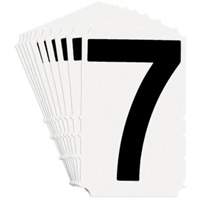 Quick-Align&reg; Individual Gothic Number & Letter Labels, 7, 4" H, Black on White Les Fournitures Industrielles Méga