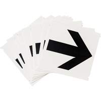 Quick-Align&reg; Individual Gothic Number and Letter Labels, Arrow Symbol, 4" H, Black Les Fournitures Industrielles Méga