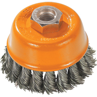 Knot-Twisted Wire Cup Brush, 3" Dia. x 5/8"-11 Arbor Les Fournitures Industrielles Méga