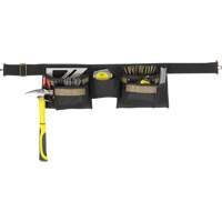 Deluxe Tool Belt Combo, Polyester, Black Les Fournitures Industrielles Méga