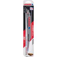 Lame de scie alternative pour d&eacute;molitions, Carbure, 6 Dents par pouce, 9" lo x 1" la Les Fournitures Industrielles Méga