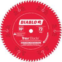 Trex&reg; Blade Cutting Saw Blade, 10", 72 Teeth, Plastic/Composite Decking Use Les Fournitures Industrielles Méga