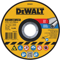 Metal Cut-Off Wheel, 4-1/2" x 0.045", 7/8" Arbor, Aluminum Oxide, Type 1 Les Fournitures Industrielles Méga