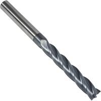 S237 30° Extra Long Square End Mill, 1/4" Dia., 4" L, 4 Flutes, 1/4" Shank, Carbide Les Fournitures Industrielles Méga