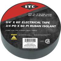 IET-3460 Ruban isolant, Ruban &eacute;lectrique, Rubans isolant, 19 mm (3/4") x 18,28 m (60'), Noir Les Fournitures Industrielles Méga