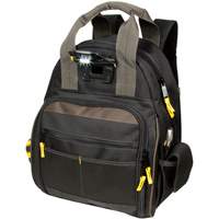 Sacs &agrave; dos pour outils Techgear &agrave; 53 pochettes, 16" lo x 13-1/4" la, Noir, Polyester Les Fournitures Industrielles Méga