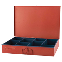 Coffre avec 12 compartiments ajustables, 12" P x 18" la x 3" h, Rouge Les Fournitures Industrielles Méga