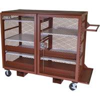 Armoire mobile en treillis, Acier, 49 pi³, Rouge Les Fournitures Industrielles Méga