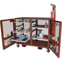 Armoire mobile en treillis, Acier, 49 pi³, Rouge Les Fournitures Industrielles Méga