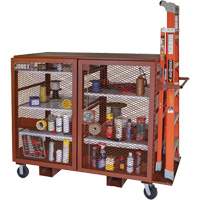 Armoire mobile en treillis, Acier, 49 pi³, Rouge Les Fournitures Industrielles Méga