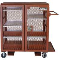 Mobile Mesh Cabinet, Steel, 37 Cubic Feet, Red Les Fournitures Industrielles Méga