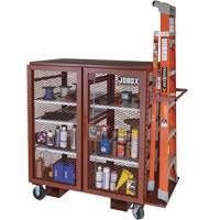 Mobile Mesh Cabinet, Steel, 37 Cubic Feet, Red Les Fournitures Industrielles Méga