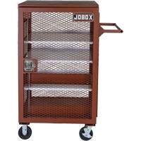 Mobile Mesh Cabinet, Steel, 22 Cubic Feet, Red Les Fournitures Industrielles Méga