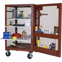 Mobile Mesh Cabinet, Steel, 22 Cubic Feet, Red Les Fournitures Industrielles Méga