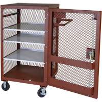 Mobile Mesh Cabinet, Steel, 22 Cubic Feet, Red Les Fournitures Industrielles Méga