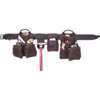 Deluxe Contractor's Tool Belt, Leather, Tan Les Fournitures Industrielles Méga