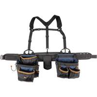 Deluxe Tool Belt, Polyester, Black Les Fournitures Industrielles Méga