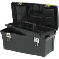 2000 Series Tool Box with Tray, 24" W x 11-1/4" D x 11" H, Black/Yellow Les Fournitures Industrielles Méga