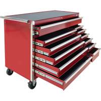 Chariot &agrave; outils industriel, 12 tiroirs, 56" la x 24-1/2" p x 38-1/8" h, Rouge Les Fournitures Industrielles Méga