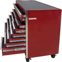 Chariot &agrave; outils industriel, 12 tiroirs, 56" la x 24-1/2" p x 38-1/8" h, Rouge Les Fournitures Industrielles Méga