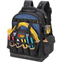Sac &agrave; dos &agrave; outils &agrave; base moul&eacute;e, 18" lo x 13" la, Noir/Bleu, Balistique/Polyester Les Fournitures Industrielles Méga