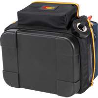 Molded Base Electrical/HVAC Tool Carrier, Ballistic Polyester, 20 Pockets, Black/Blue Les Fournitures Industrielles Méga