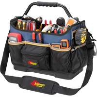 Molded Base Open-Top Tool Box, Ballistic Polyester, 17 Pockets, Black/Blue Les Fournitures Industrielles Méga