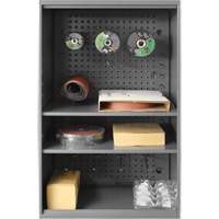 Armoire d'entreposage de produits abrasifs avec panneau perfor&eacute;, Acier, 19-7/8" x 14-1/4" x 32-3/4", Gris Les Fournitures Industrielles Méga