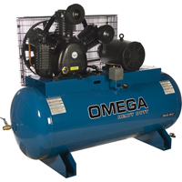 Compresseurs d'air s&eacute;rie industrielle - Compresseurs horizontaux - Deux &eacute;tages, 100 gal. (120 gal. US) Les Fournitures Industrielles Méga