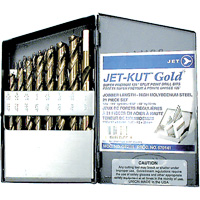Jeu de forets de premi&egrave;re qualit&eacute; GF21R Jet-Kut GOLD, 21 morceaux, Acier Les Fournitures Industrielles Méga