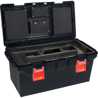 Plastic Tool Box, 22" W x 11" D x 10-1/2" H, Black Les Fournitures Industrielles Méga