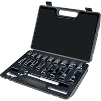 Socket Set, 20 Pcs, 3/8" Drive Size, Deep Les Fournitures Industrielles Méga