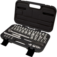 1/4" & 3/8" Drive SAE/Metric Socket Set, 41 Pcs Les Fournitures Industrielles Méga