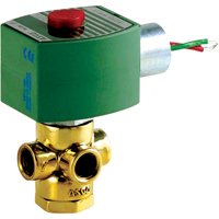 3-Way Direct Acting Universal Solenoid Valves, 1/4" Pipe, 100 psi Les Fournitures Industrielles Méga