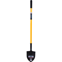 Round Point Shovel, Tempered Steel Blade, Fiberglass, Straight Handle Les Fournitures Industrielles Méga