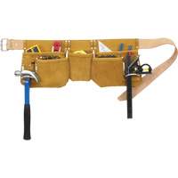 Journeyman's Carpenter Tool Belt, Leather, Tan Les Fournitures Industrielles Méga