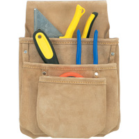 Drywall Tool Pouch, Multiple Tool Holder, Leather, 3 Pockets Les Fournitures Industrielles Méga