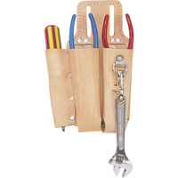 Lineman's Tool Pouch, Multiple Tool Holder, Leather, 3 Pockets Les Fournitures Industrielles Méga