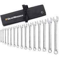 12-Point Long Pattern Wrench Set with Tool Roll, Combination, 15 Pieces, Imperial Les Fournitures Industrielles Méga