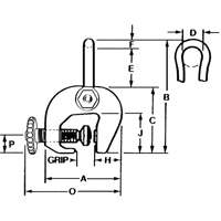 SAC Plate Clamp, 12000 lbs. (6 tons), 0" - 3" Jaw Opening Les Fournitures Industrielles Méga
