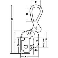 GX Structural Short Leg Plate Clamp, 2000 lbs. (1 tons), 1/16" - 3/4" Jaw Opening Les Fournitures Industrielles Méga