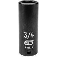 SAE Socket, Impact, 3/4", 1/2" Drive, 6 Points, Deep Les Fournitures Industrielles Méga