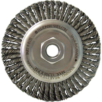 Wire Wheel Brushes, 5-7/8" Dia., 0.02" Fill, 5/8"-11 Arbor, Steel Les Fournitures Industrielles Méga