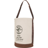 Bucket with Leather Bottom, 17" H, Canvas, Beige Les Fournitures Industrielles Méga