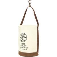 Leather-Bottom Bucket, 17" H, Canvas, White Les Fournitures Industrielles Méga
