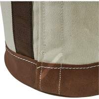 Leather-Bottom Bucket, 17" H, Canvas, White Les Fournitures Industrielles Méga