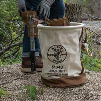 Leather-Bottom Bucket, 17" H, Canvas, White Les Fournitures Industrielles Méga